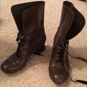 Born Chocolate Brown High-Lace Ankle Boots